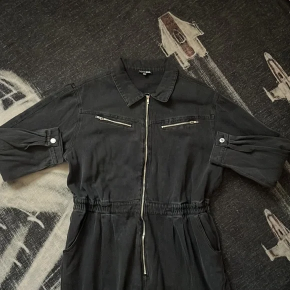 Dark Denim Jumpsuit - Picture 2 of 7